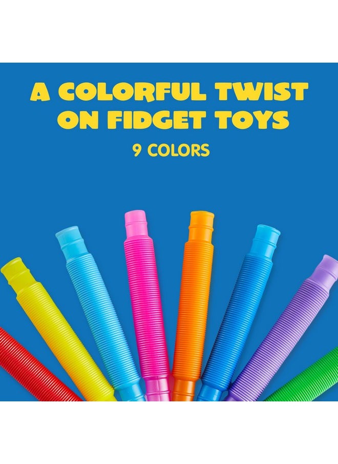 JOYIN 18 Pack Pop Tubes, Sensory Toys（Small） Fidget Tubes Party Favors - 9 Colors, Connectable and Extendable for Stress Relief - Perfect for Party, Classroom Exchange, School Reward