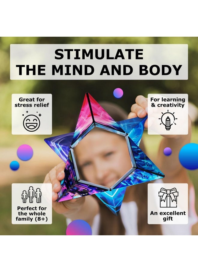 SHASHIBO Shape Shifting Box - Award-Winning, Patented Fidget Cube w/ 36 Rare Earth Magnets - Transforms Into Over 70 Shapes, Download Fun in Motion Toys Mobile App (Holographic - Vapor)