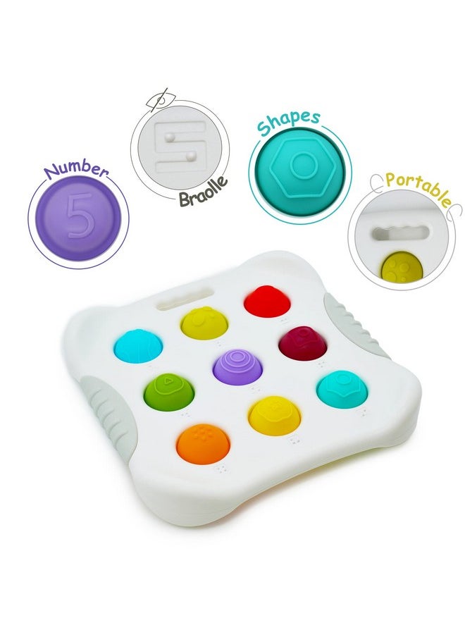 LiKee Fidget Popper Sensory Baby Toys for 10+ Months, Montessori Busy Toy for 1 2 3 Year Old Toddlers Push and Popping Bubbles Fine Motor Skill, Travel Toys for Kids Ages 1-3 Stress Relief (1 Piece)
