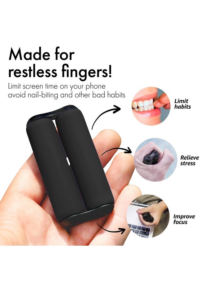 ONO Roller - Handheld Fidget Toy for Adults | Help Relieve Stress, Anxiety, Tension | Promotes Focus, Clarity | Compact, Portable Design (Junior Size/ABS Plastic, Black)