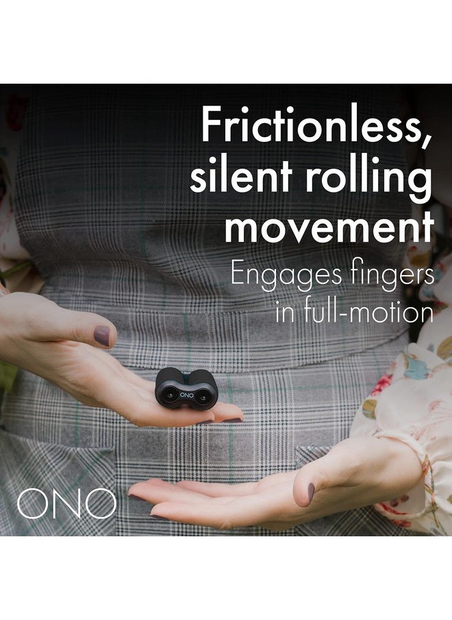 ONO Roller - Handheld Fidget Toy for Adults | Help Relieve Stress, Anxiety, Tension | Promotes Focus, Clarity | Compact, Portable Design (Junior Size/ABS Plastic, Black)