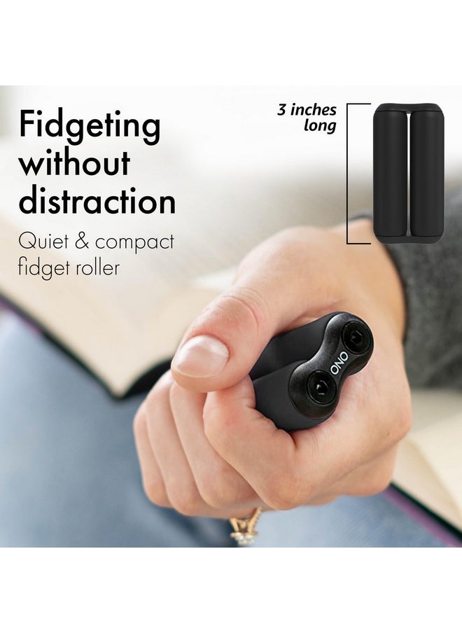 ONO Roller - Handheld Fidget Toy for Adults | Help Relieve Stress, Anxiety, Tension | Promotes Focus, Clarity | Compact, Portable Design (Junior Size/ABS Plastic, Black)