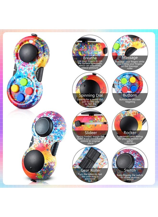 Skylety 6 Pieces Cam Fidget Pad Controller Relieve Anxiety Handheld Mini Handheld Fidget Pad Fidget Controller Stress Reducer for Adult Relieve Stress(Dazzling Colors)