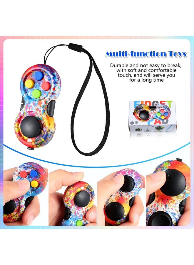 Skylety 6 Pieces Cam Fidget Pad Controller Relieve Anxiety Handheld Mini Handheld Fidget Pad Fidget Controller Stress Reducer for Adult Relieve Stress(Dazzling Colors)
