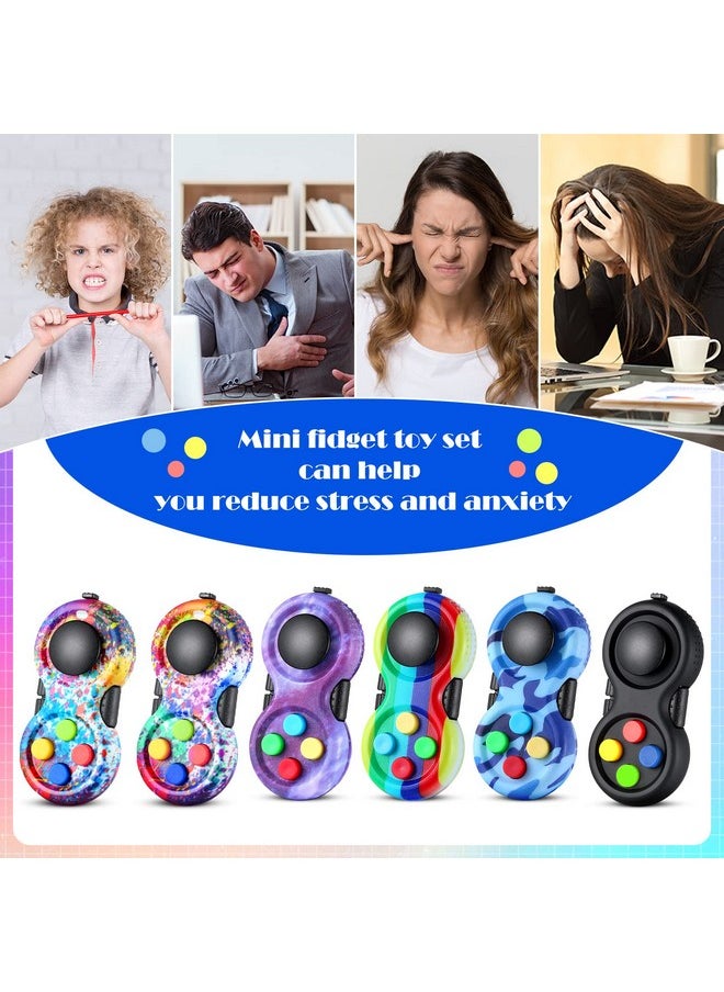 Skylety 6 Pieces Cam Fidget Pad Controller Relieve Anxiety Handheld Mini Handheld Fidget Pad Fidget Controller Stress Reducer for Adult Relieve Stress(Dazzling Colors)