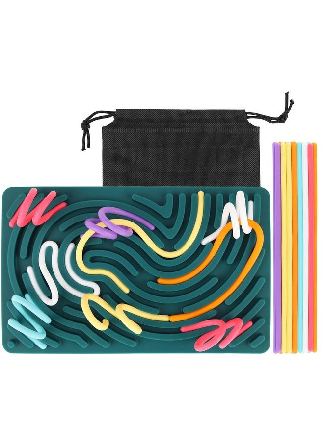 ddLUCK Sensory Activity Board, Silicone Fidget Toy for Stress Relief, Calming, Focus, ADHD and Autism, 6 Colors Sensory Toys Game Controller for Kids 2+ & Adults with 20 Strings