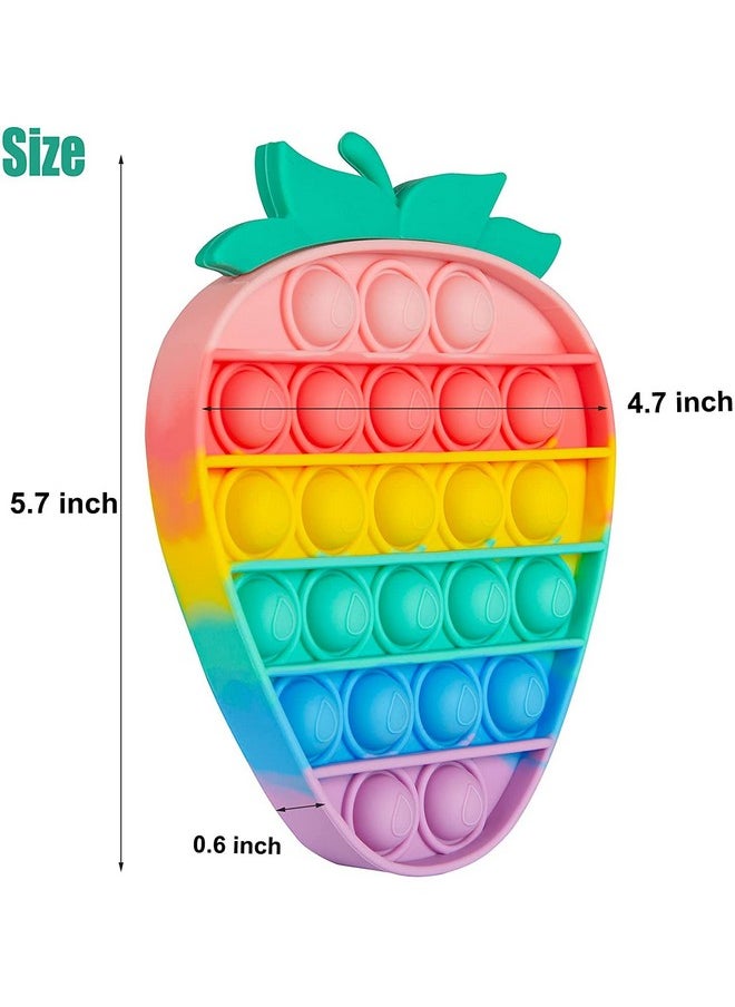 Toyshine Pack of 1 - Strawberry - Fidget Popping Sounds Toy, BPA Free Silicone, Push Bubbles Toy for Autism Stress Reliever, Sensory Toy Pop It Toy- Pastel