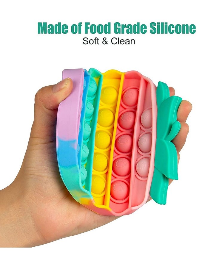 Toyshine Pack of 1 - Strawberry - Fidget Popping Sounds Toy, BPA Free Silicone, Push Bubbles Toy for Autism Stress Reliever, Sensory Toy Pop It Toy- Pastel