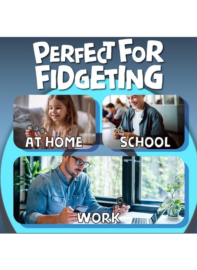 BUNMO Stocking Stuffers for Teens - Magnetic Rings - Fidget Toys Adults - Magnetic Fidget Rings - Stocking Stuffers for Adults - Addictive Fidget Toy for Boys & Girls - Great Teen Gift - Black