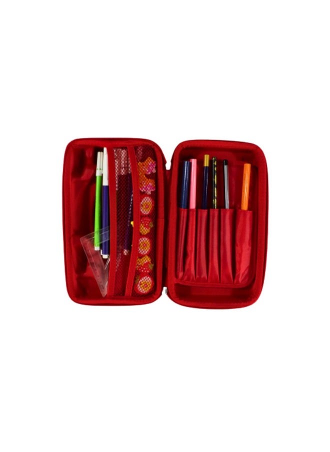 Smily Kiddos Polyester Sports Car Eva Pencil Case (Red & Blue)