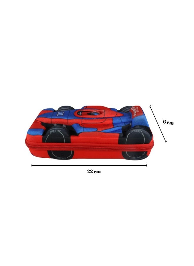 Smily Kiddos Polyester Sports Car Eva Pencil Case (Red & Blue)
