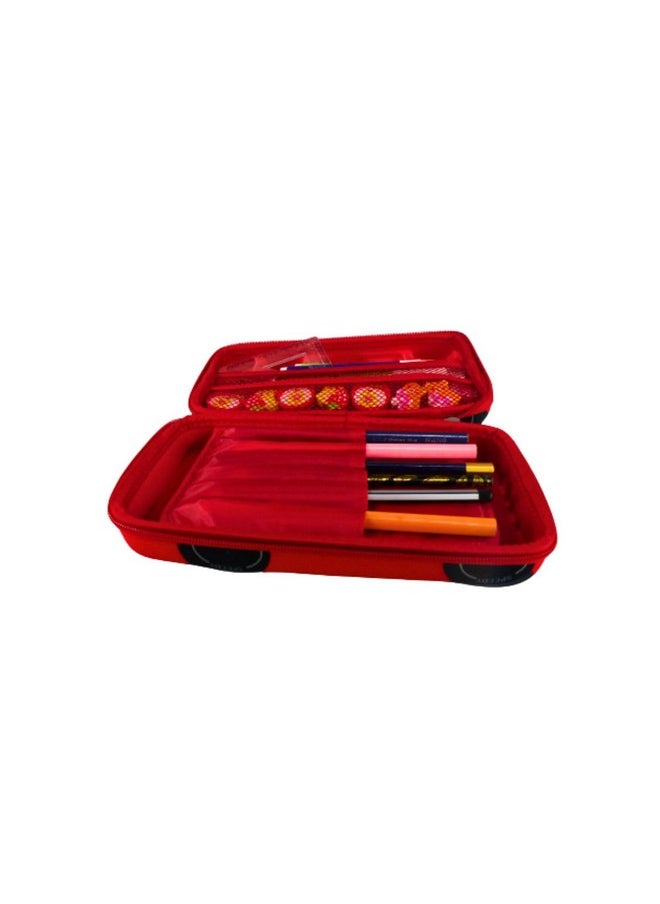 Smily Kiddos Polyester Sports Car Eva Pencil Case (Red & Blue)