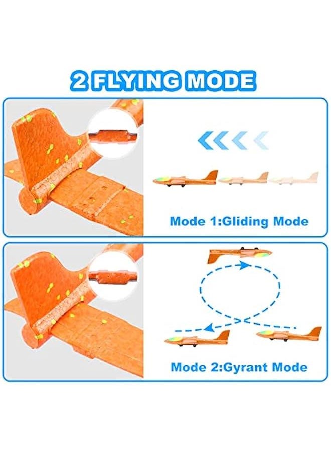 3 Pack Airplane Launcher Toys, 13.2'' LED Foam Glider Catapult Plane Toy for Boys, 2 Flight Modes Outdoor Flying Toys Birthday Gifts for Boys Girls 4 5 6 7 8 9 10 11 12 Year Old