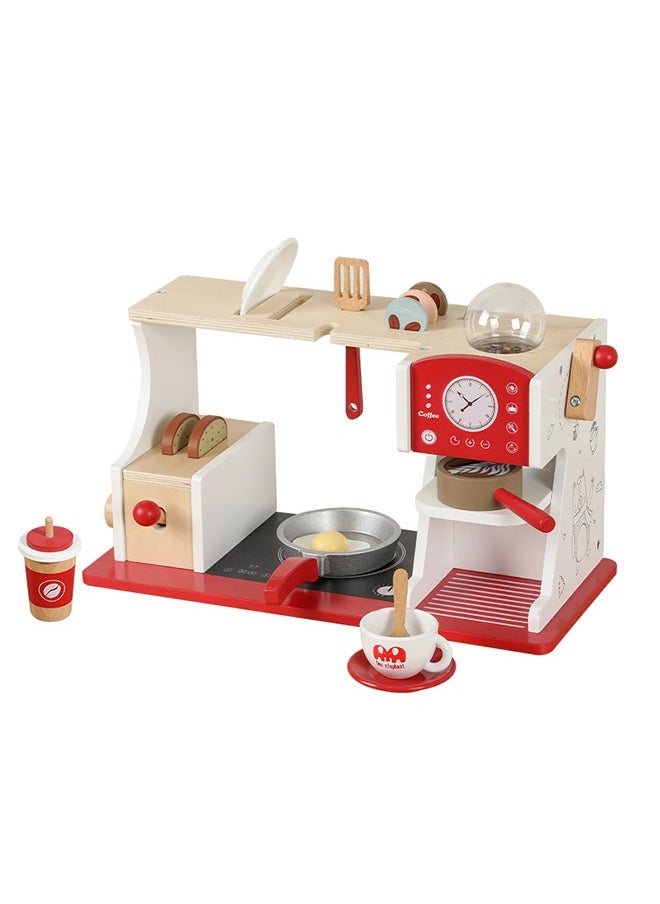 Colorful Wooden Children'S Kitchen Coffee Corner Toys, Enjoy The Fun Of Cooking And Mixing