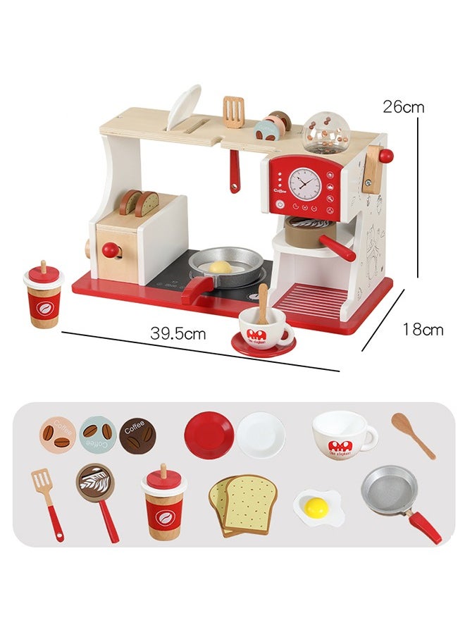 Colorful Wooden Children'S Kitchen Coffee Corner Toys, Enjoy The Fun Of Cooking And Mixing