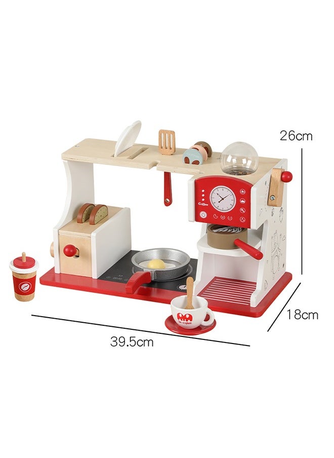 Colorful Wooden Children'S Kitchen Coffee Corner Toys, Enjoy The Fun Of Cooking And Mixing