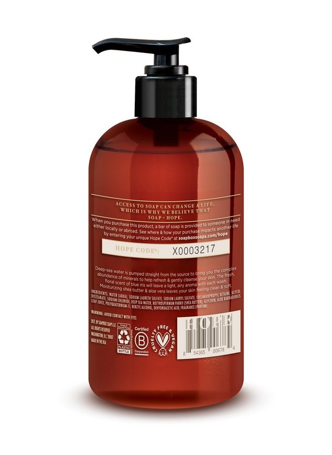 Soapbox Liquid Hand Soap, Sea Minerals & Blue Iris - Hand Soap for Bathroom and Kitchen, 12oz Pump Bottles (Pack of 3)