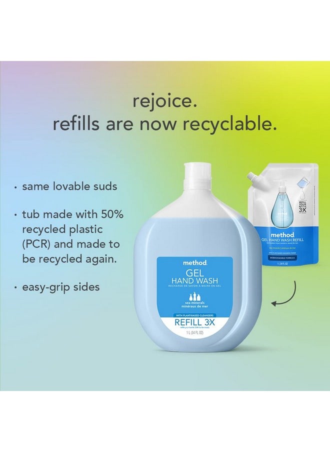 Method Gel Hand Soap Refill, Sweet Water, Recyclable Bottle, Biodegradable Formula, 34 oz (Pack of 4)