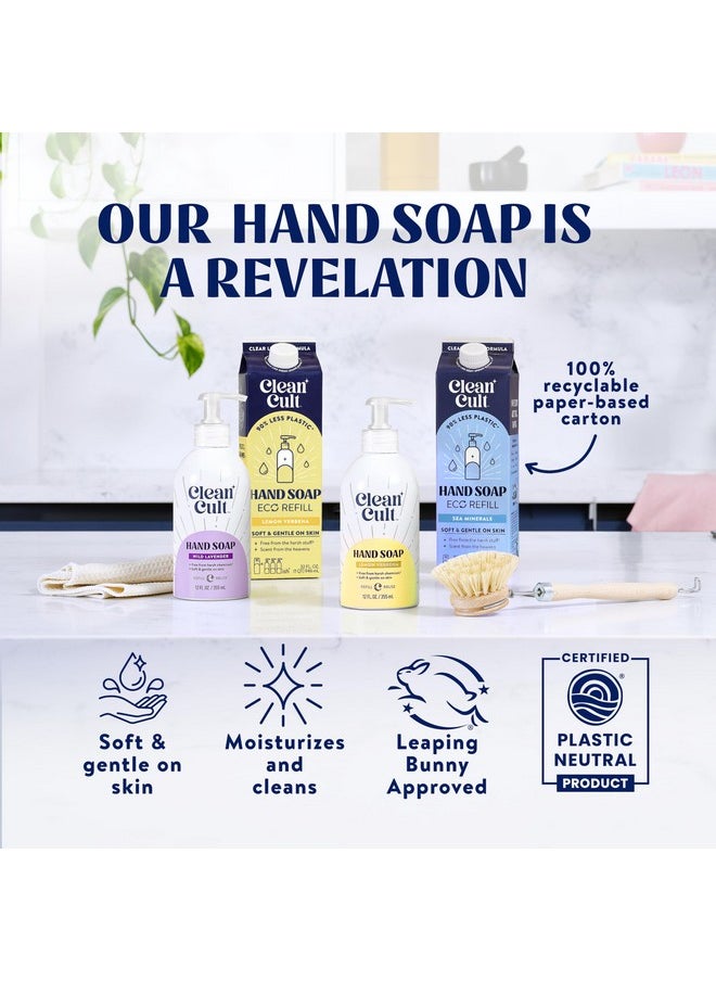 Cleancult Liquid Hand Soap Refill - Sea Minerals - Gentle On Sensitive Skin - Made with Aloe Vera & Essential Oils - Eco Friendly - Paper-Based Packaging - 32 oz/1 Pack
