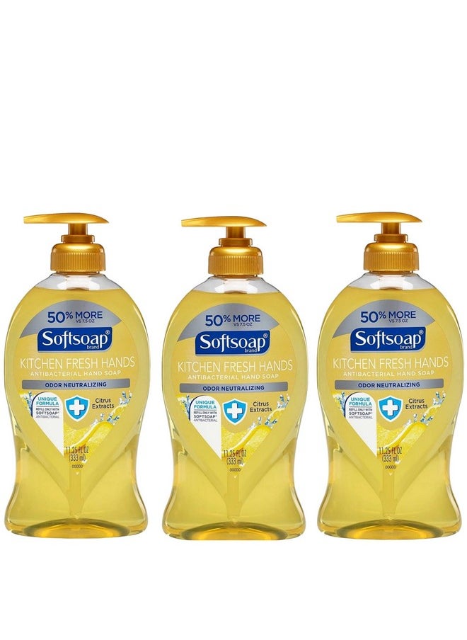 Softsoap Kitchen Fresh Hands Antibacterial Soap Citrus Extracts (3 Pack of ll.25 FL Oz. Size)