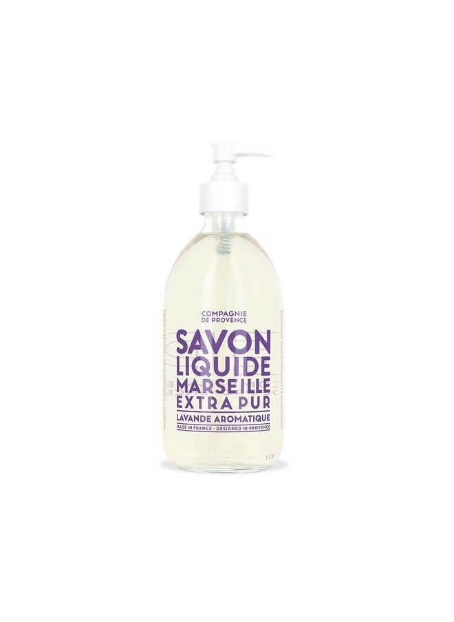 Compagnie de Provence Savon de Marseille Extra Pure Liquid Soap - Aromatic Lavender - 16.7 Fl Oz Glass Pump Bottle