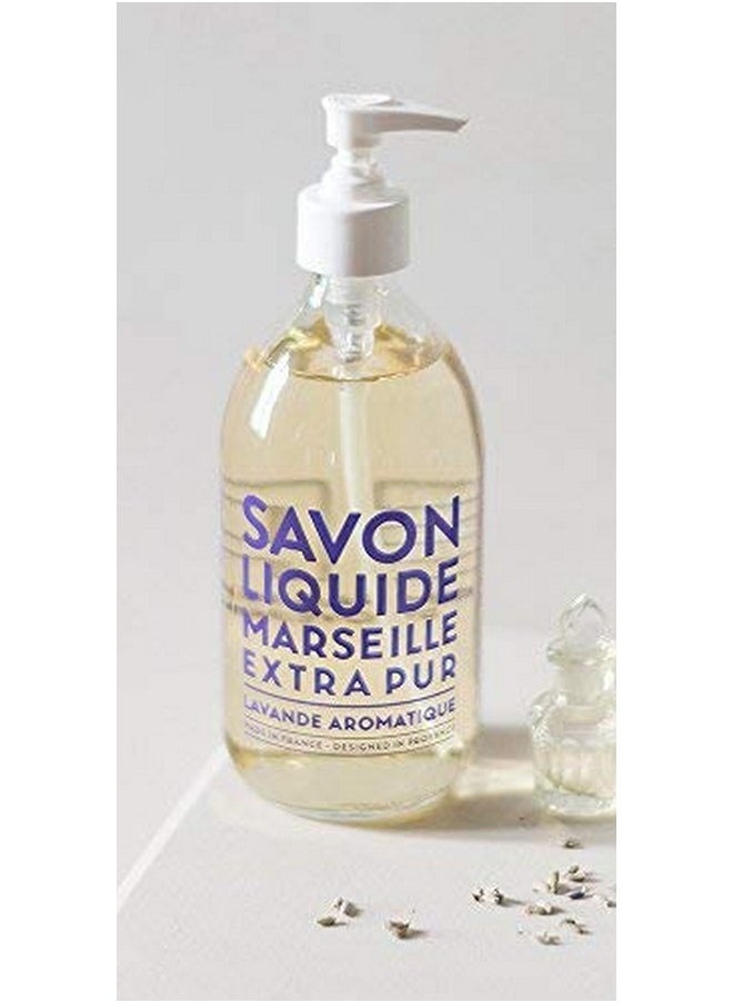 Compagnie de Provence Savon de Marseille Extra Pure Liquid Soap - Aromatic Lavender - 16.7 Fl Oz Glass Pump Bottle