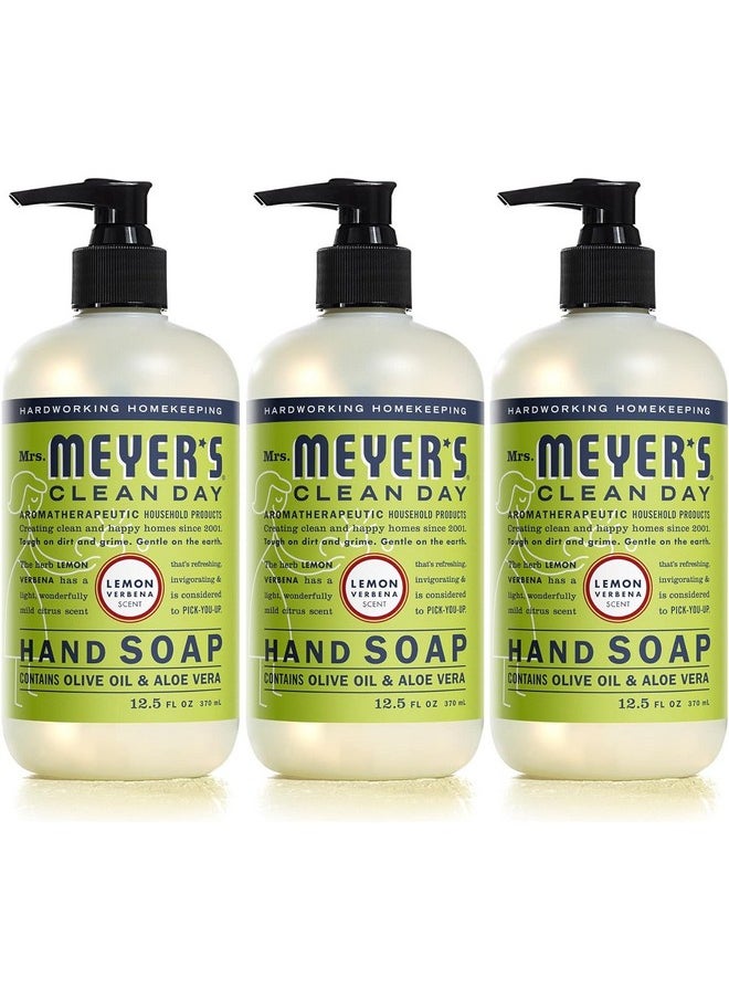Mrs. Meyer's Clean Day Liquid Hand Soap, Cruelty-Free, and Biodegradable Hand Wash Made with Essential Oils, Lemon Verbena Scent, 12.5 Oz (Pack of 3)