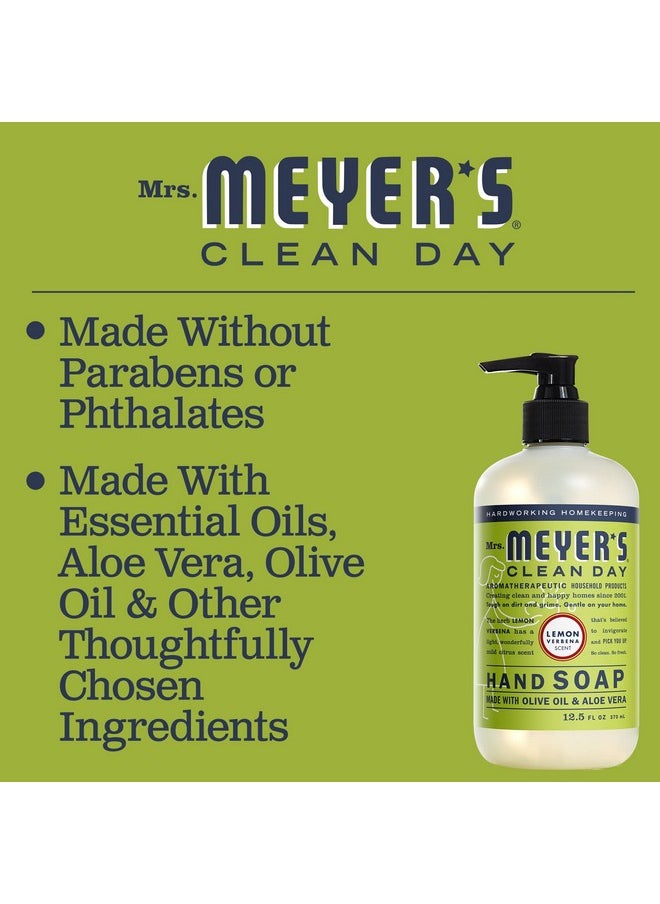 Mrs. Meyer's Clean Day Liquid Hand Soap, Cruelty-Free, and Biodegradable Hand Wash Made with Essential Oils, Lemon Verbena Scent, 12.5 Oz (Pack of 3)