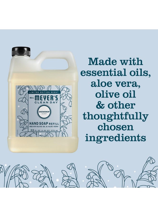 Mrs. Meyer's Clean Day Liquid Hand Soap Refill, Snowdrop Scent, 33 Ounce Bottle