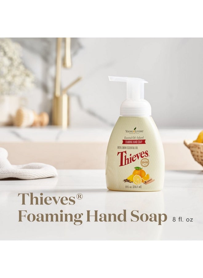 Thieves Foaming Hand Soap 8 fl oz. 2 pk by Young Living Essential Oils - Gentle Cleansing , Refreshing Aroma , Powerful Moisturizers for Dry Skin , Hygienic Hands , Anti-bacteria