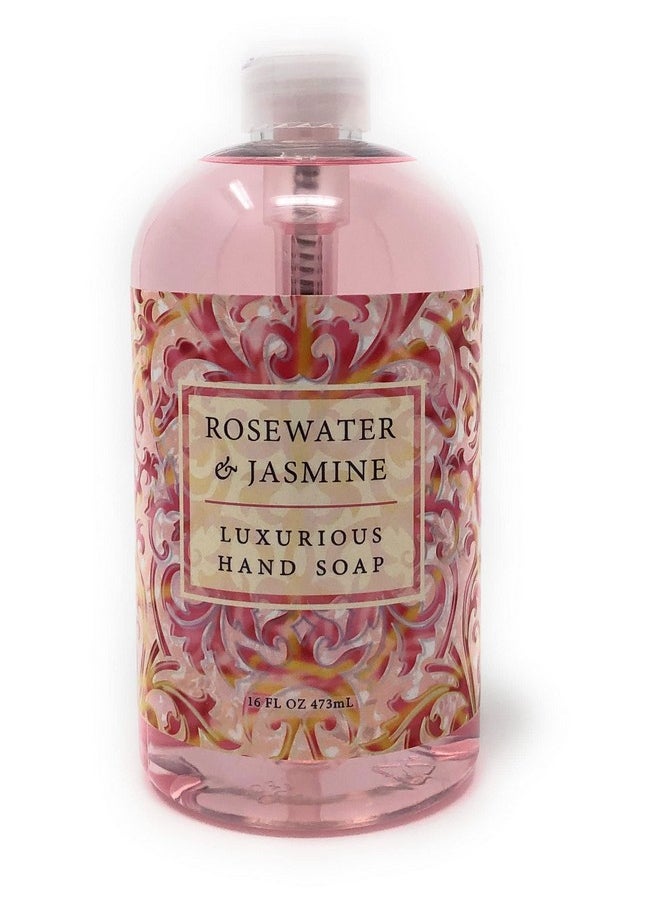 Greenwich Bay Trading Company Luxurious Hand Soap, Rosewater & Jasmine. 16 Fl Oz (R2Y015)