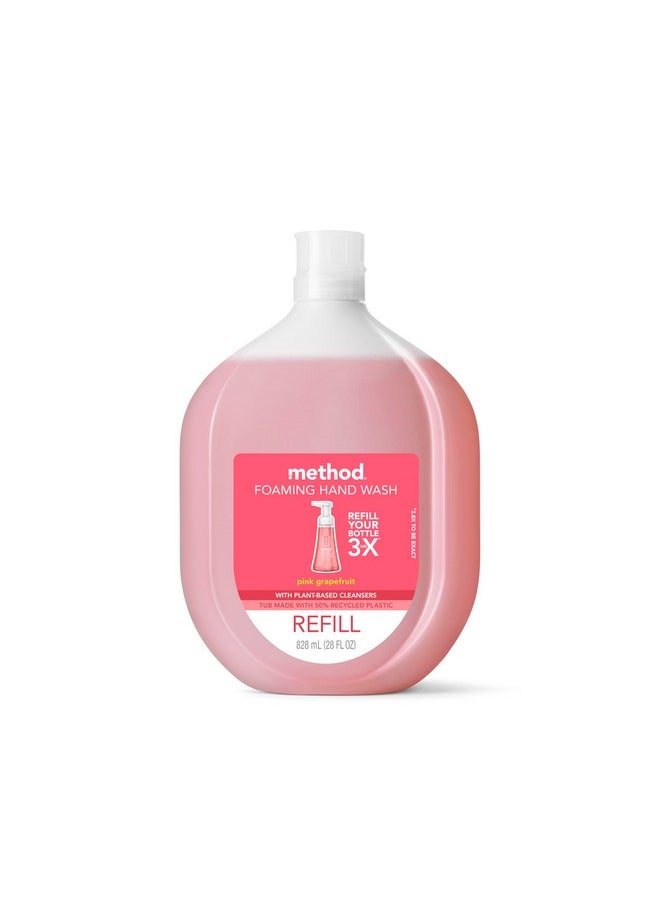 Method Foaming Hand Soap, Refill, Pink Grapefruit, Recyclable Bottle, Biodegradable Formula, 28 oz, (Pack of 1)