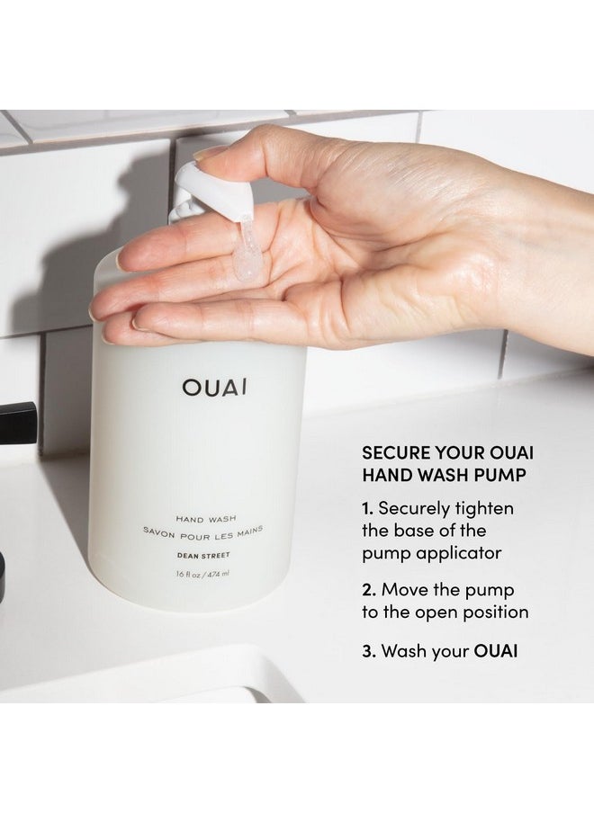 OUAI Hand Wash - Liquid Hand Soap with Jojoba, Avocado, & Rose Hip Oil for Replenished Skin - Gentle Exfoliating Bathroom + Kitchen Hand Soap (16 Fl Oz)