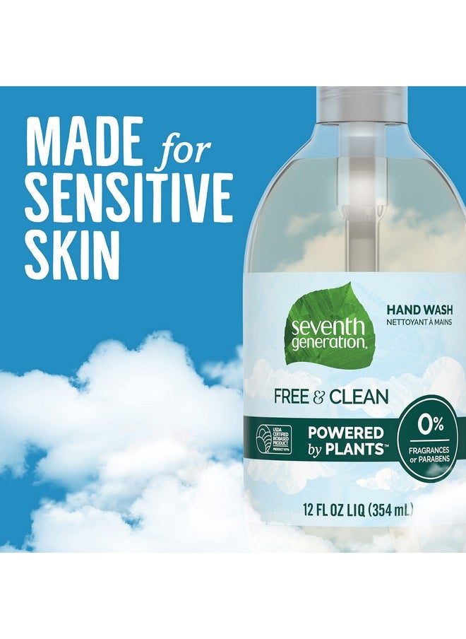 Seventh Generation Liquid Hand Soap Fragrance Free Free & Clean Unscented Hand Soap 12 Fl.oz, Pack of 8