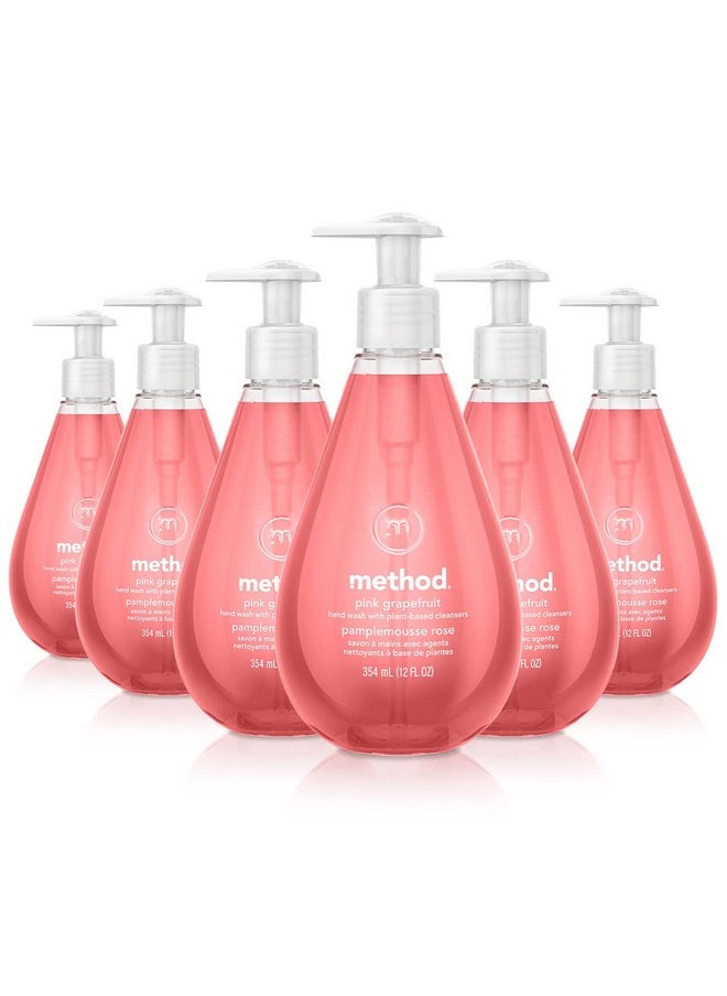 Method Gel Hand Soap, Pink Grapefruit, Biodegradable Formula, 12 Fl Oz (Pack of 6)