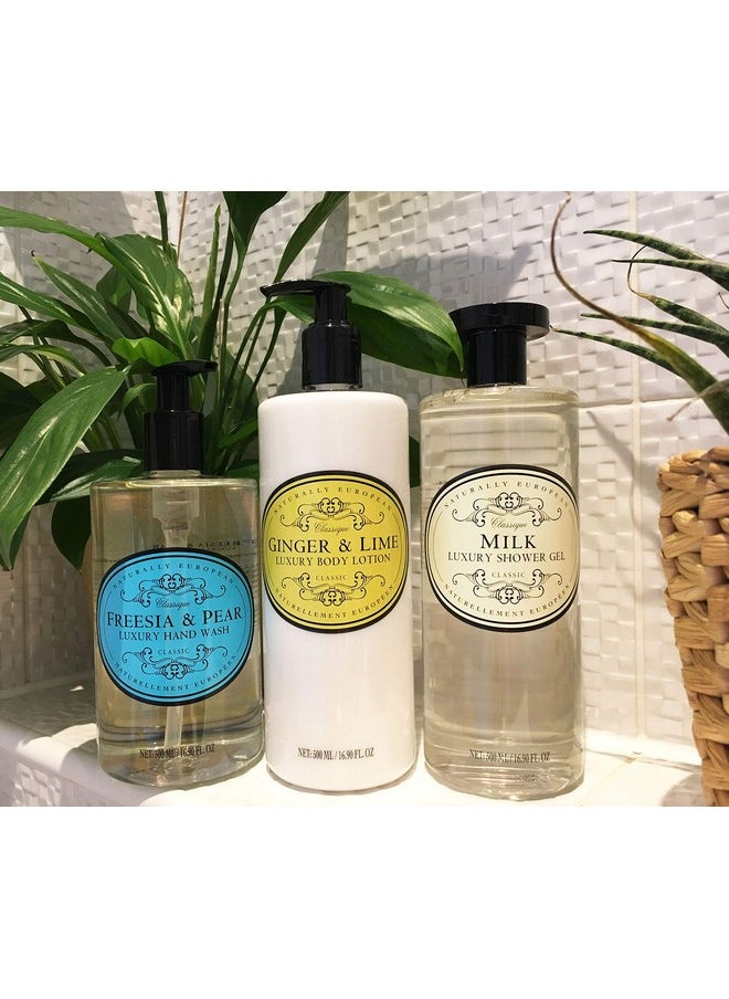 Naturally European Freesia & Pear Luxury Hand Wash, Cleanse & Moisturise 500ml