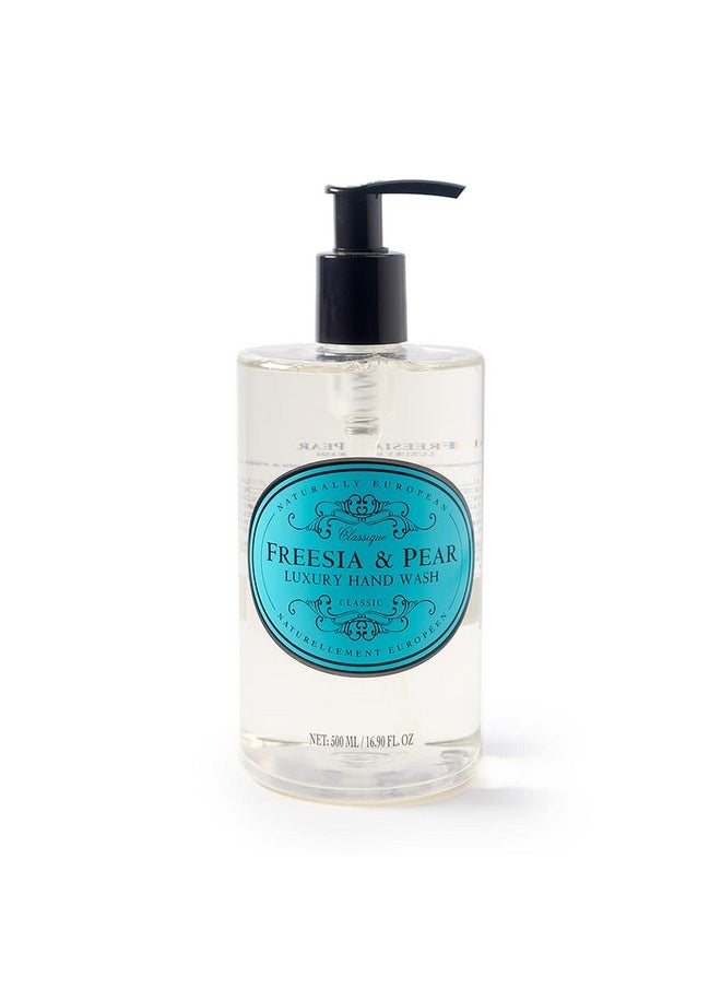 Naturally European Freesia & Pear Luxury Hand Wash, Cleanse & Moisturise 500ml