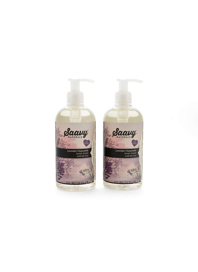 Saavy Naturals 2 PACK Lavender Chamomile Organic Hand Wash 12 oz x 2 -Pump Bottle