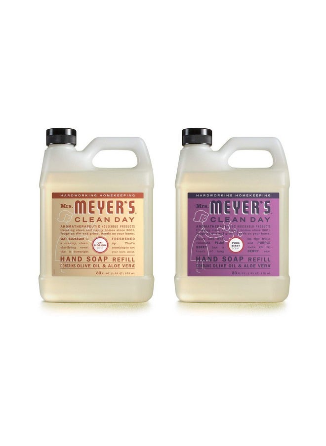 MRS. MEYER'S CLEAN DAY Hand Soap Refill Scent Variety Pack 2 CT (Oat Blossom + Plum Berry)