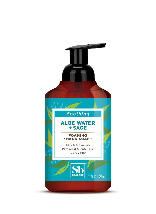 Soapbox Foaming Hand Soap ? Aloe Water & Sage ? 11oz Pump Bottles ? 3 Ct - Gently Scented, Moisturizing Foaming Hand Wash for Kitchen and Bathroom, Vegan, Cruelty & Paraben Free