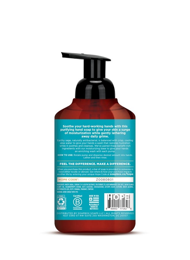 Soapbox Foaming Hand Soap ? Aloe Water & Sage ? 11oz Pump Bottles ? 3 Ct - Gently Scented, Moisturizing Foaming Hand Wash for Kitchen and Bathroom, Vegan, Cruelty & Paraben Free