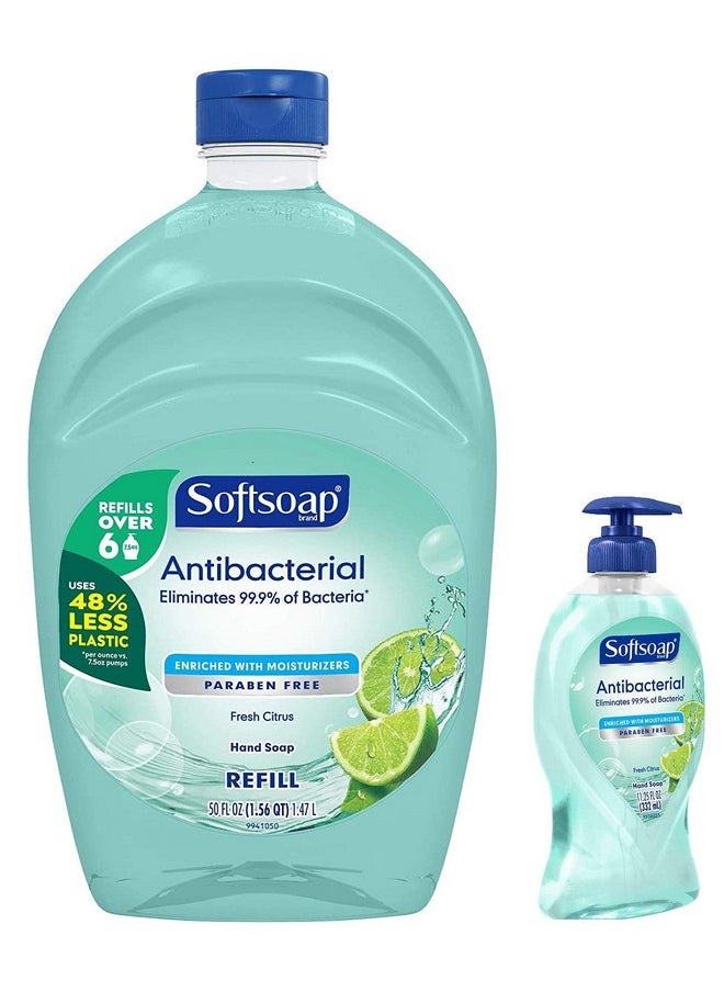 Softsoap Liquid Hand Soap Refill, Antibacterial Fresh Citrus, 57.5 Ounce Combo Pump + Bottle