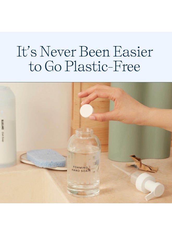 BLUELAND Hand Soap Starter Set - 1 Refillable Glass Foaming Hand Soap Container + 4 Tablets Refills, Variety Scents, Eco-Friendly Products & Cleaning Supplies,4 x 9 Fl oz Bottles (36 Fl oz Total)
