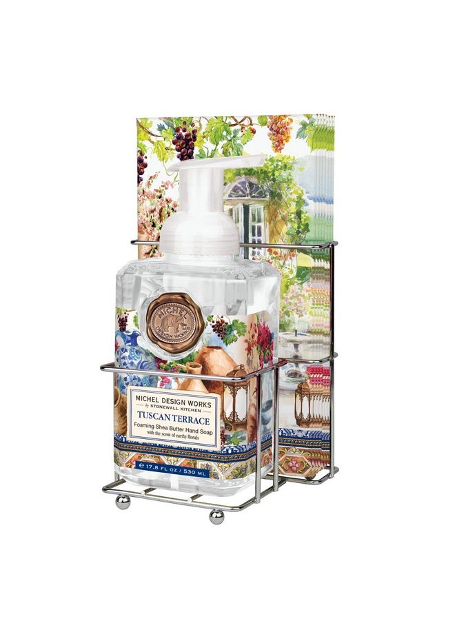 Michel Design Works Scented Foaming Hand Soap and Napkin Caddy Set, Tuscan Terrace