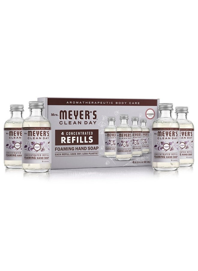 MRS. MEYER'S CLEAN DAY Foaming Hand Soap Concentrated Refills, 4 Concentrated Refills (2 Fl. Oz each), Lavender Scent, Makes 40 Fl. Oz. of Foaming Soap Total