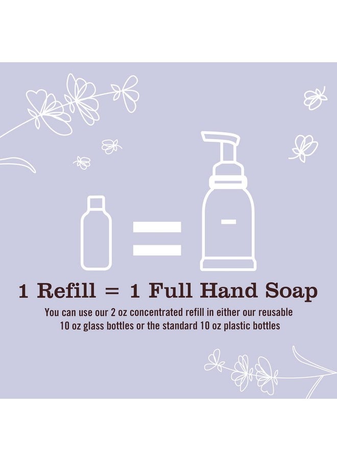 MRS. MEYER'S CLEAN DAY Foaming Hand Soap Concentrated Refills, 4 Concentrated Refills (2 Fl. Oz each), Lavender Scent, Makes 40 Fl. Oz. of Foaming Soap Total