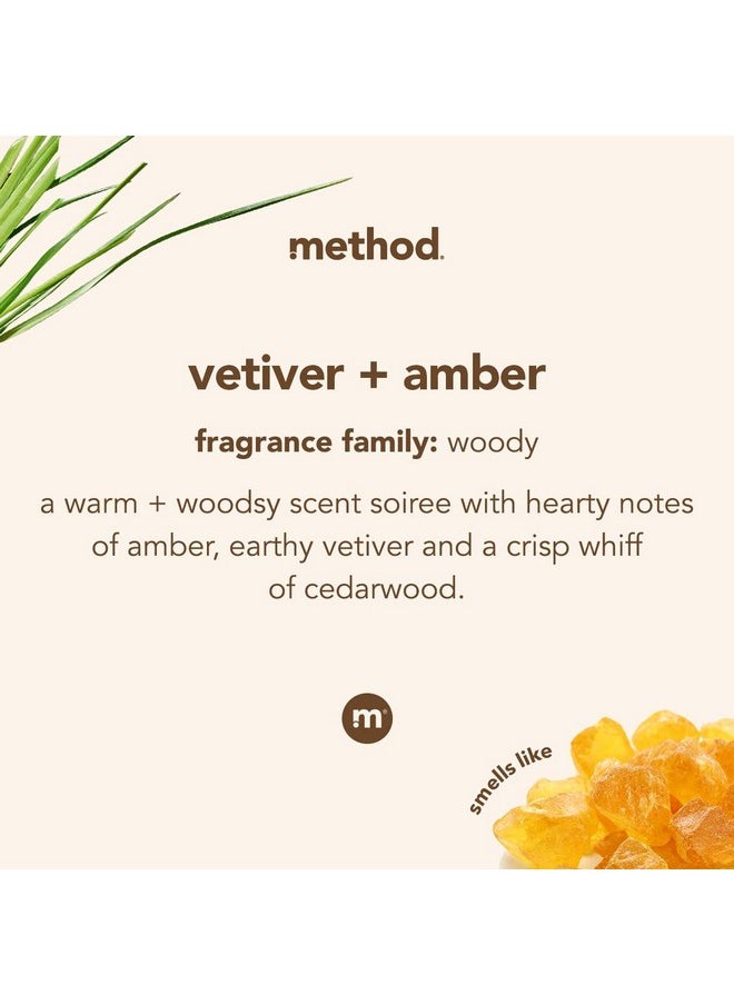 Method Gel Hand Soap, Vetiver + Amber, Reusable Black Aluminum Bottle, Biodegradable Formula, 12 oz (Pack of 3)