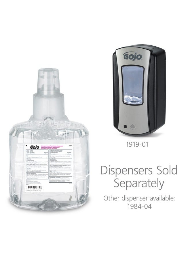 GOJO Antibacterial Foam Handwash, Plum Fragrance, 1200 mL Foam Hand Soap Refill LTX-12 Touch-Free Dispenser (Pack of 2) - 1912-02