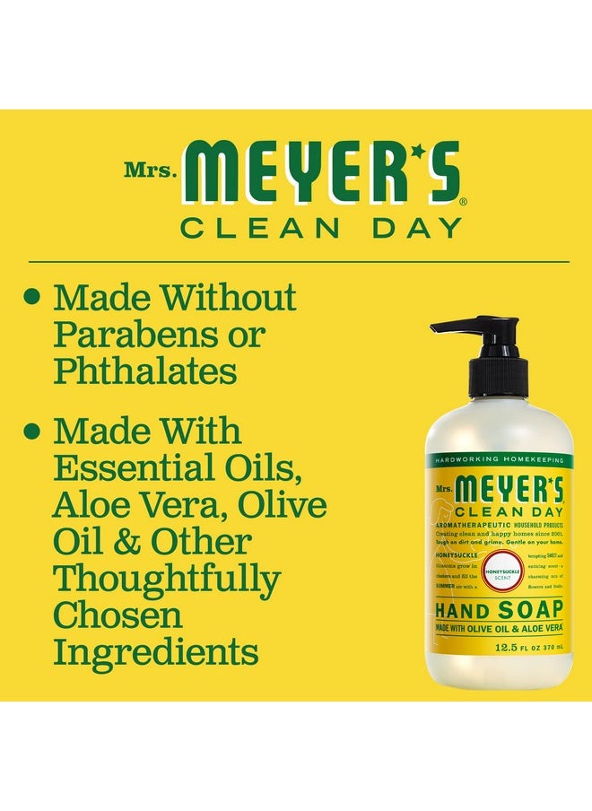 MRS. MEYER'S CLEAN DAY Hand Soap, Made with Essential Oils, Biodegradable Formula, Honeysuckle, 12.5 fl. oz - Pack of 3