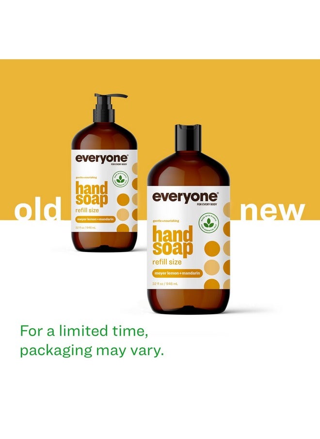 Everyone Liquid Hand Soap Refill, 32 Ounce (Pack of 2), Meyer Lemon and Mandarin, Plant-Based Cleanser with Pure Essential Oils